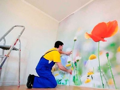 Профессиональная поклейка обоев фото